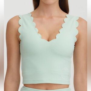 Marysia Sport Light Green Scalloped Crop Top
